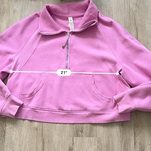 Lululemon Athletica Pink Scuba Oversized Funnel Neck Half Zip XL/XXL - Picture 6 of 11